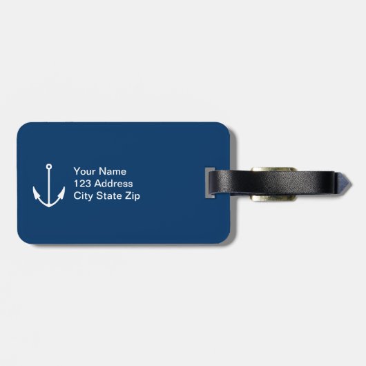 荷物パーソナライズされたタグ付き航海のいかり ラゲッジタグ (裏面横)