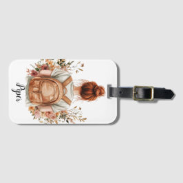 荷物パーソナライズされたタグ赤毛の女性 ラゲッジタグ