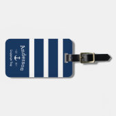 荷物パーソナライズされたタグ – 青と白航海の ラゲッジタグ (正面横)
