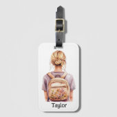 荷物パーソナライズされたタグ – Blonde Woman ラゲッジタグ (正面縦)