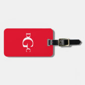 荷物モノグラムのタグ赤と白 ラゲッジタグ (正面横)