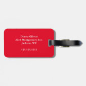 荷物モノグラムのタグ赤と白 ラゲッジタグ (裏面横)