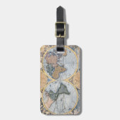 荷物ラベル – ヴィンテージグローバルマップ ラゲッジタグ (正面縦)