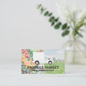 荷物運搬車 | 食料品店の農産物 名刺 (スタンド正面)