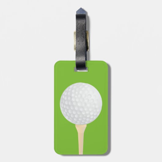 荷物預かりゴルフボールとグリーンのティー ラゲッジタグ (裏面縦)