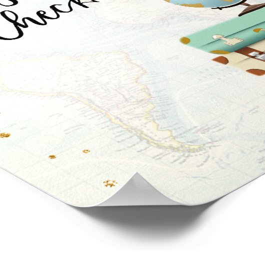 荷物預かりサイン旅行シャワー恋しく思ミセスへ。 ポスター (角)