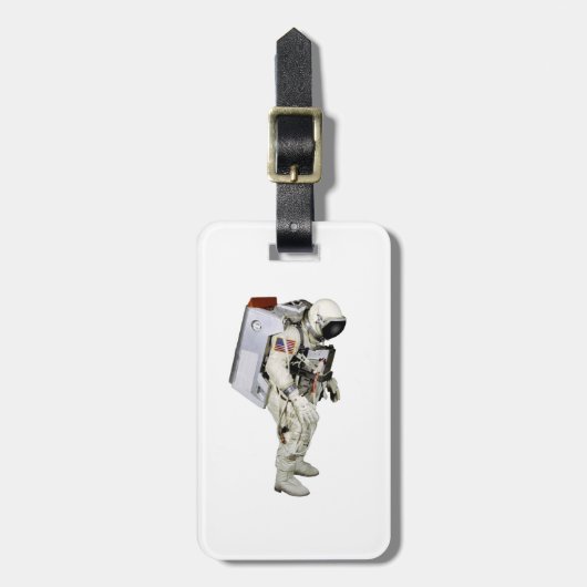 荷物 – ラベル – レザーストラップの宇宙飛行士の画像 ラゲッジタグ (正面縦)
