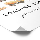 荷積みゾーン建築トラック誕生日標識 ポスター (角)