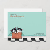 荷箱|の平らなメッセージカードの猫 ノートカード (正面/裏面)