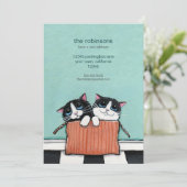 荷箱|の新しい家の発表の猫 案内状 (スタンド正面)