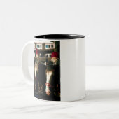 荷車を引く馬縦列 ツートーンマグカップ (正面左)