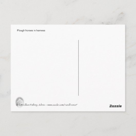 荷車を引く馬葉書 ポストカード (裏面)