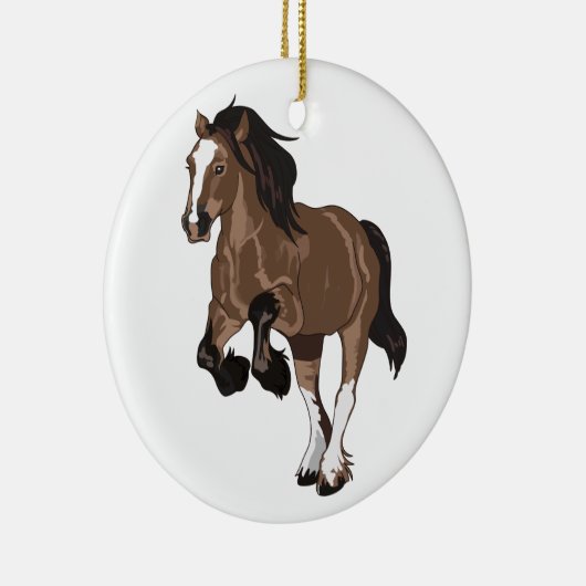 荷車を引く馬 セラミックオーナメント (右)