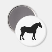 荷車を引く馬(黒) マグネット (正面/裏面)