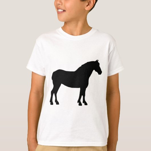 荷車を引く馬（黒） Tシャツ (正面)