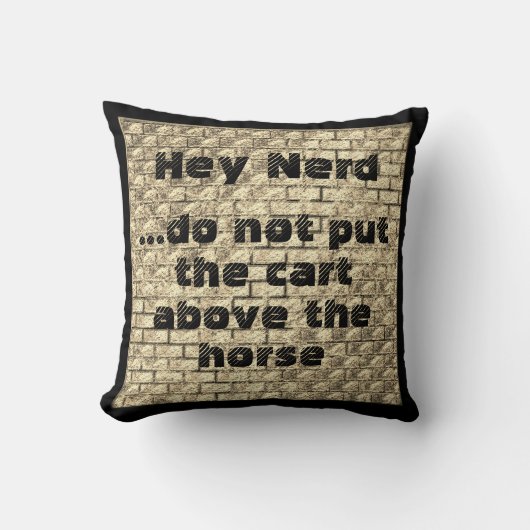 荷車を馬の上に置くな クッション (正面)