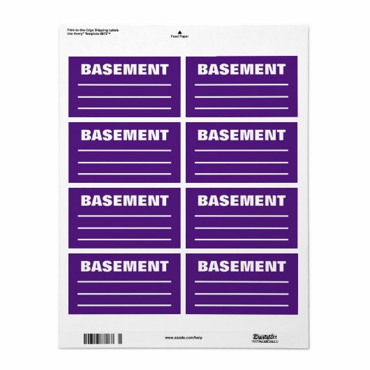 荷造りラベルの移動 – 地下 ラベル (フルシート)