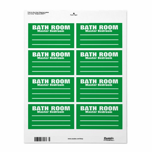 荷造りラベルの移動 – 浴室 ラベル (フルシート)