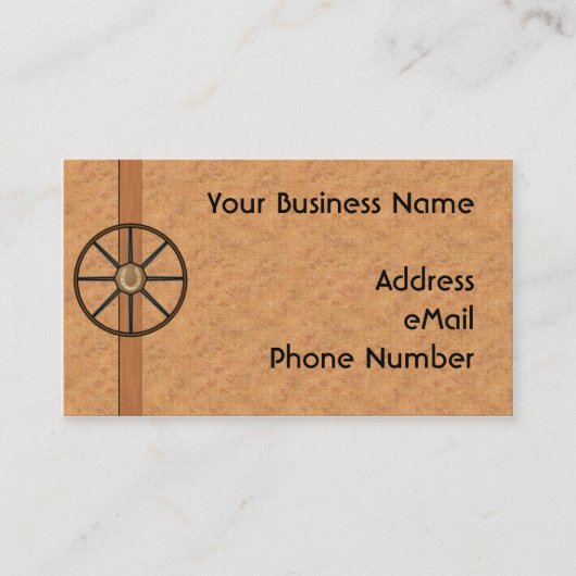 荷馬車の車輪の人物点描カード 名刺 (正面)