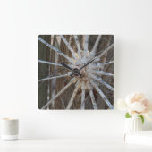 荷馬車の車輪の柱時計 スクエア壁時計 (ホーム)