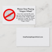 "荷馬車の車輪"の名刺を遊ぶことを止めて下さい 名刺 (正面/裏面)