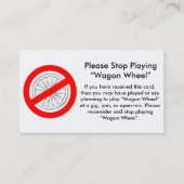 "荷馬車の車輪"の名刺を遊ぶことを止めて下さい 名刺 (正面)