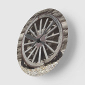 荷馬車の車輪 ラウンド壁時計 (傾斜)