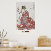 荻屋のかさby歌麿 – 日本のヴィンテージ ポスター (キッチン)