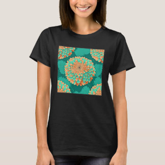 菊かわいらし花イラストレーションウォーユニーク Tシャツ
