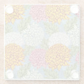 菊が付いている優秀なパターン ガラスコースター (裏面)