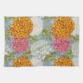 菊が付いている優秀なパターン キッチンタオル (横)