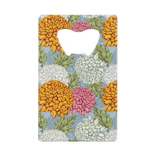 菊が付いている優秀なパターン クレジットカード栓抜き (正面)