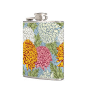 菊が付いている優秀なパターン フラスク (左)