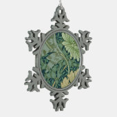 菊が付いている壁紙パターンサンプル スノーフレークピューターオーナメント (左)