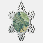 菊が付いている壁紙パターンサンプル スノーフレークピューターオーナメント (右)