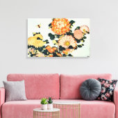 菊と蜂,北斎菊と蜂，北斎，浮世絵 キャンバスプリント (インサイチュ (リビング))