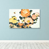 菊と蜂,北斎菊と蜂，北斎，浮世絵 キャンバスプリント (インサイチュ (ウッドフロア))