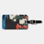 菊に流水、古邨の菊及び流れ、Koson、Ukiyo-e ラゲッジタグ (正面横)