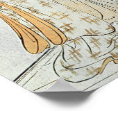 菊のかご入りの若い女性 ポスター (角)