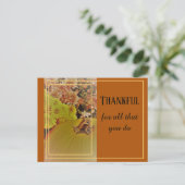 菊のついたポンプキン2/感謝 ポストカード (スタンド正面)
