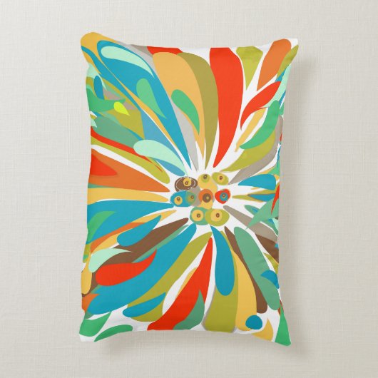 菊のはっきりしたカラフルフローラ アクセントクッション (裏面(縦))