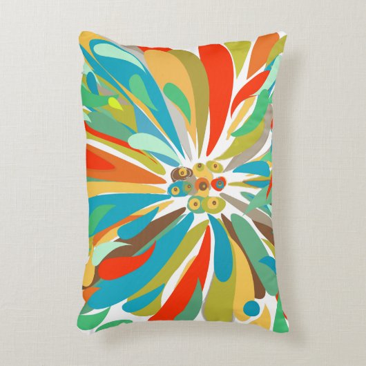 菊のはっきりしたカラフルフローラ アクセントクッション (正面(垂直))