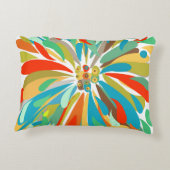 菊のはっきりしたカラフルフローラ アクセントクッション (裏面)