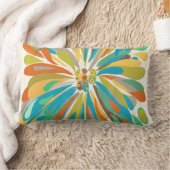 菊のはっきりしたカラフルフローラ ランバークッション (ブランケット)