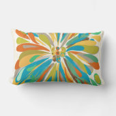 菊のはっきりしたカラフルフローラ ランバークッション (正面)