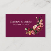 菊のエレガントなバーガンディー RSVP カード QR コード (正面)