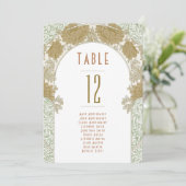 菊のテーブルナンバー ヴィンテージ アールヌーヴォー 招待状 (スタンド正面)