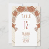 菊のテーブルナンバー ヴィンテージ アールヌーヴォー 招待状 (正面)