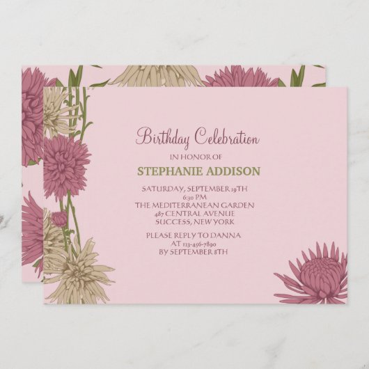 菊のフローラ招待状 招待状 (正面/裏面)