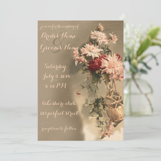 菊のボトル結婚式招待状 招待状 (スタンド正面)